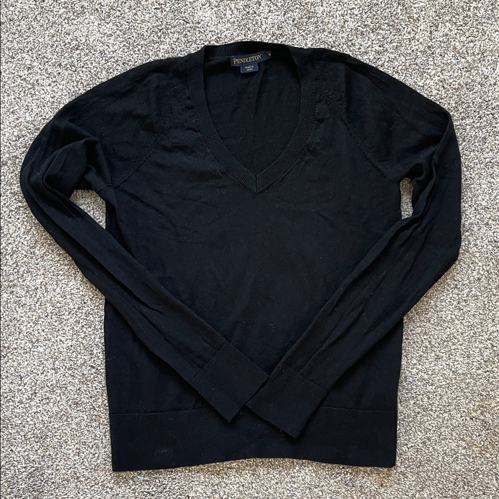 Pendleton Black V-Neck Sweater - image 1